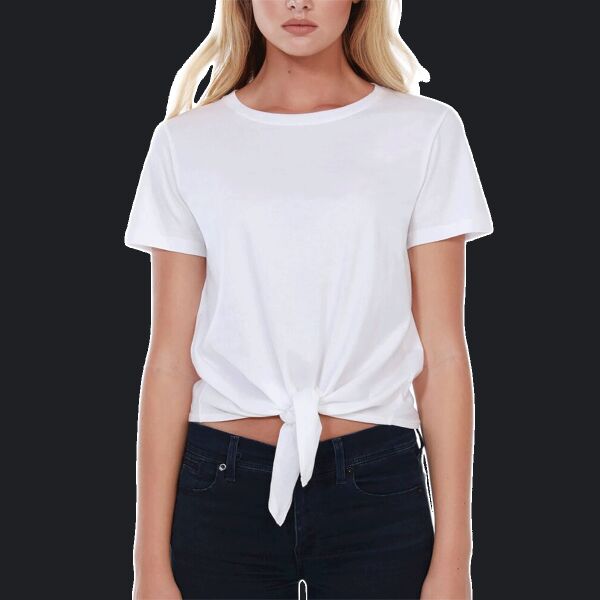 Ladies' Cotton Tie Front T-Shirt Thumbnail