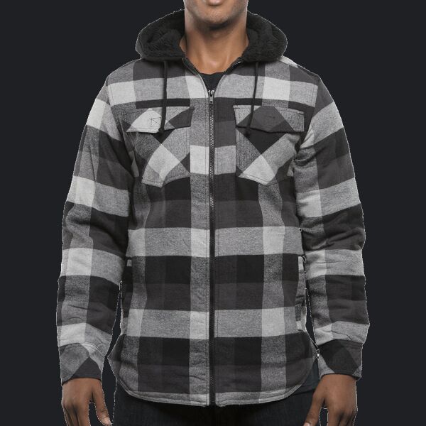 Men's Hooded Flannel Jacket Thumbnail
