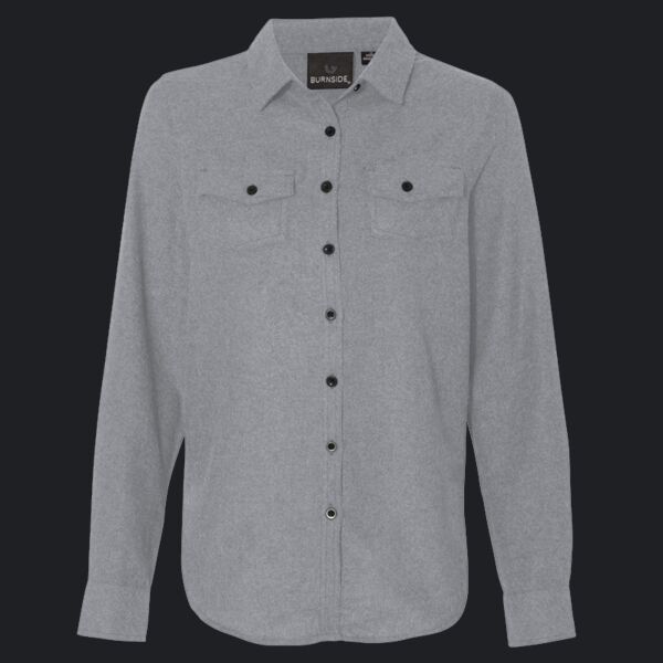 Ladies' Solid Flannel Shirt Thumbnail