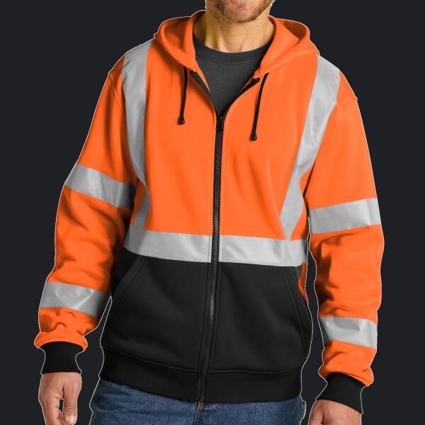 A107 Class 3 Heavy Duty Fleece Full Zip Hoodie Thumbnail