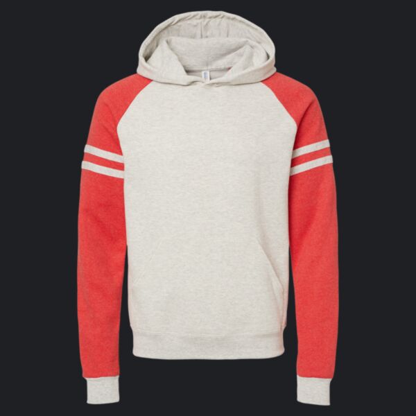 Unisex Nublend® Varsity Colorblocked Raglan Hooded Sweatshirt Thumbnail