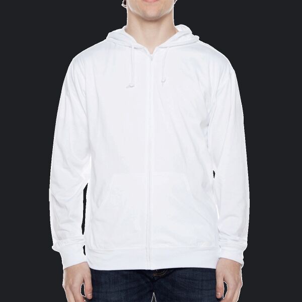 Unisex Jersey Long-Sleeve Full-Zip Hooded T-Shirt Thumbnail