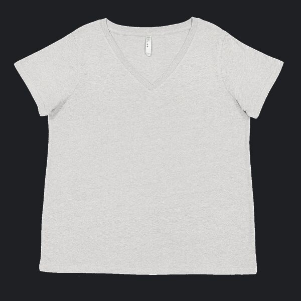 Ladies' Curvy V-Neck Fine Jersey T-Shirt Thumbnail