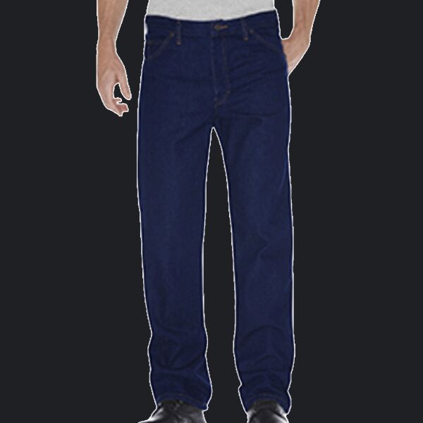 Unisex Regular Straight Fit 5-Pocket Denim Jean Pant Thumbnail