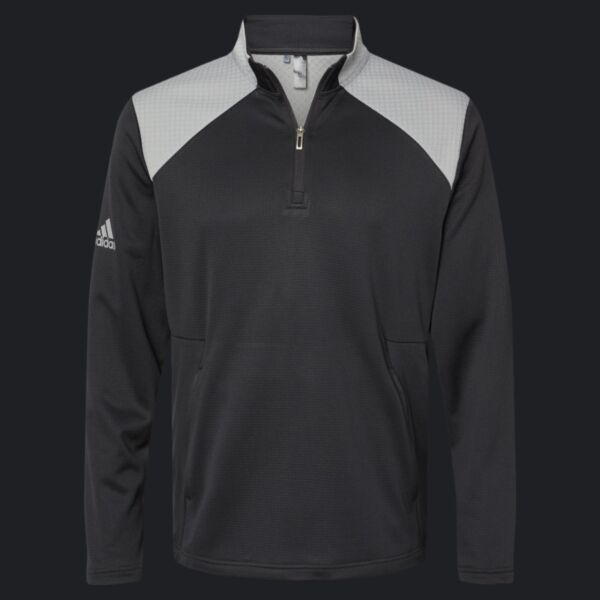 Men's Textured Mixed Media Quarter-Zip Pullover Thumbnail