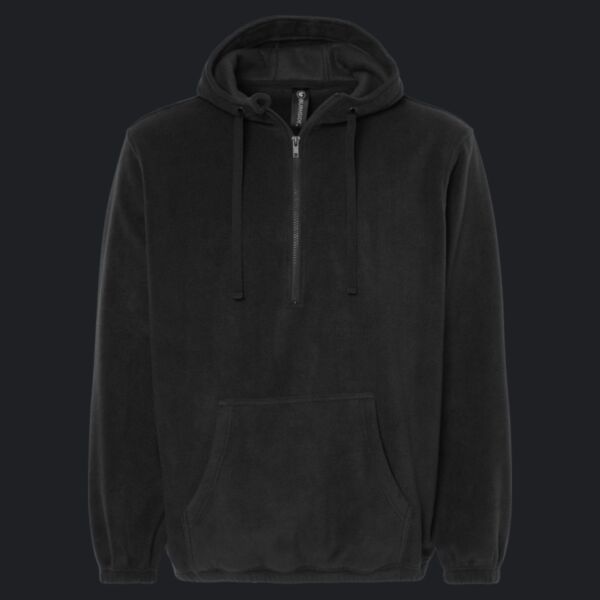 Men's Polar Fleece Quarter-Zip Hooded Pullover Thumbnail