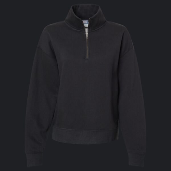 Women's Sueded Fleece Quarter-Zip Sweatshirt Thumbnail
