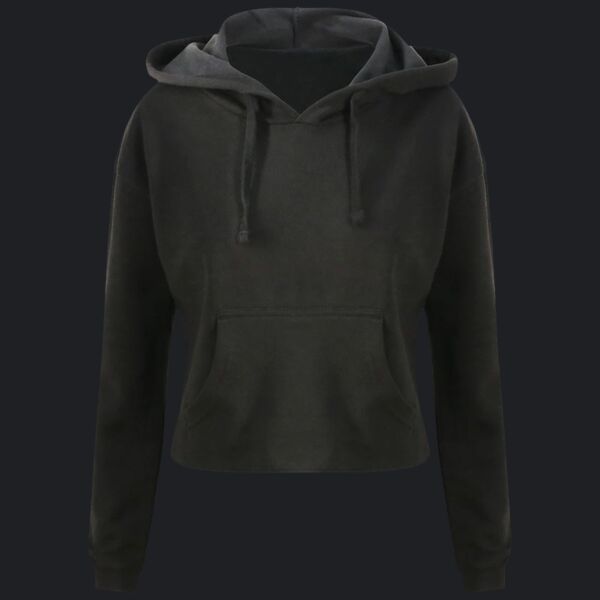 Ladies' Girlie Cropped Hooded Fleece with Pocket Thumbnail