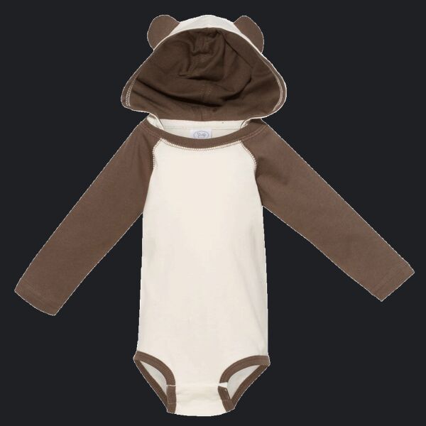 Infant Long Sleeve Fine Jersey Bodysuit With Ears Thumbnail