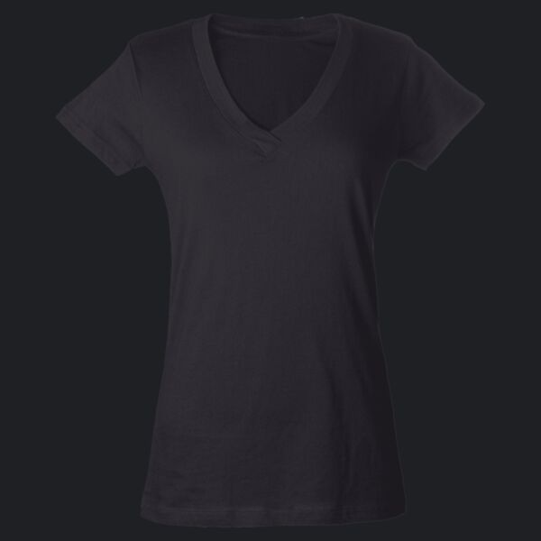 Women's Fine Jersey V-Neck T-Shirt Thumbnail