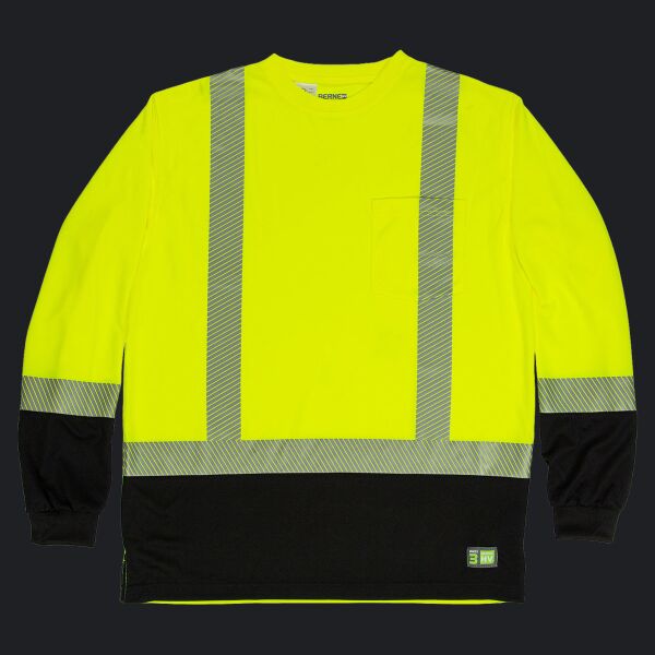 Men's Hi-Vis Class 3 Color Blocked Long-Sleeve T-Shirt Thumbnail