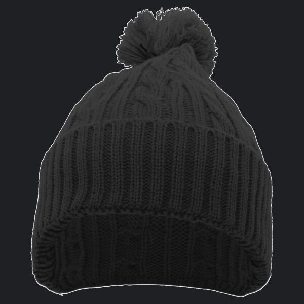 Cable Knit Pom-Pom Beanie Thumbnail