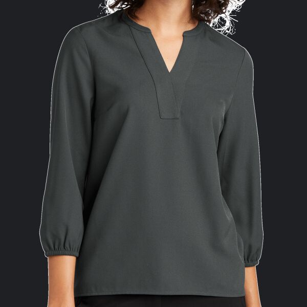 Women's Stretch Crepe 3/4 Sleeve Blouse Thumbnail