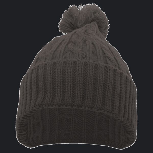 Cable Knit Pom-Pom Beanie Thumbnail