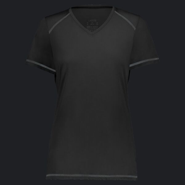 Women's Super Soft-Spun Poly V-Neck T-Shirt Thumbnail