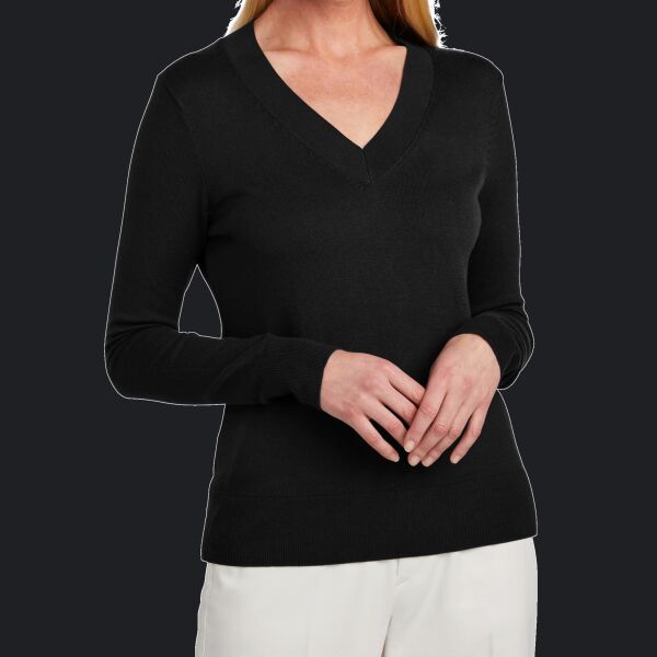 Women's Cotton Stretch V Neck Sweater Thumbnail