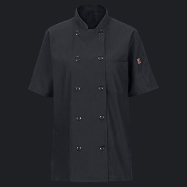 Women's Mimix™ Short Sleeve Chef Coat with OilBlok Thumbnail