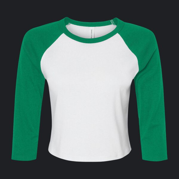 Ladies' Micro Ribbed Three-Quarter Raglan Baby T-Shirt Thumbnail
