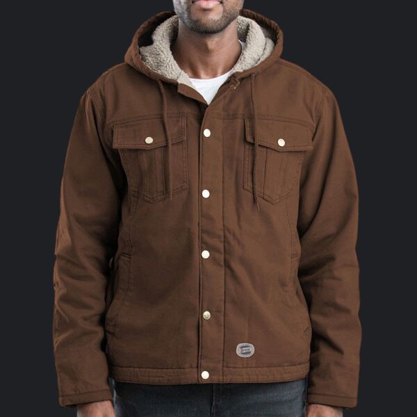 Men's Vintage Washed Sherpa-Lined Hooded Jacket Thumbnail