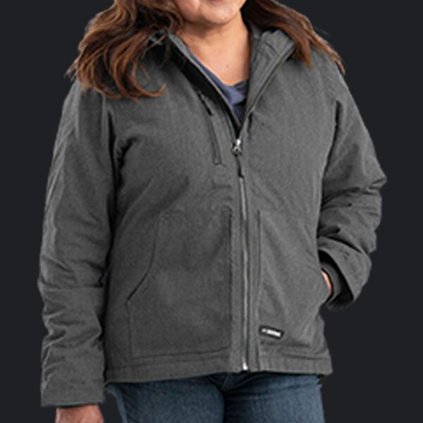 Ladies' Heathered Duck Hooded Jacket Thumbnail