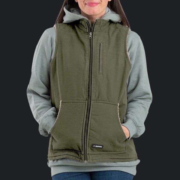 Ladies' Sherpa-Lined Softstone Duck Vest Thumbnail