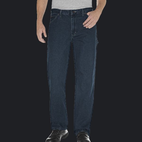 Unisex Relaxed Fit Stonewashed Carpenter Denim Jean Pant Thumbnail