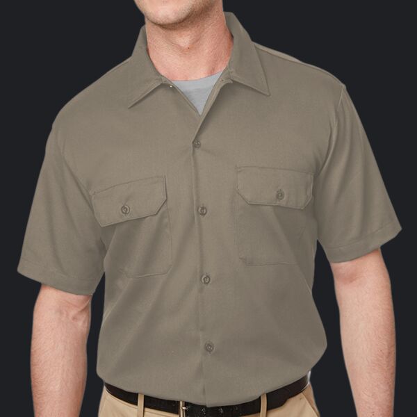 Men's Short Sleeve Slim Fit Flex Twill Work Shirt Thumbnail