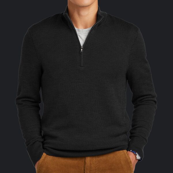 Washable Merino Birdseye 1/4 Zip Sweater Thumbnail