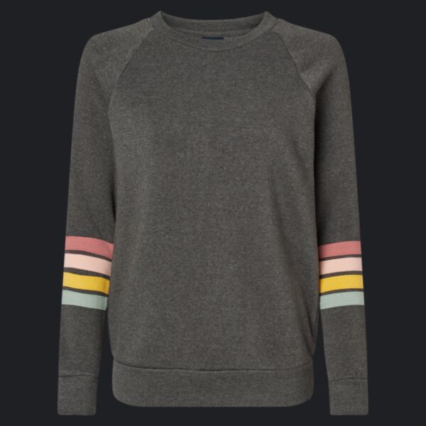 Women's Striped Sleeves Crewneck Sweatshirt Thumbnail