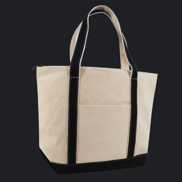Zippered XL Cotton Canvas Resort Tote Thumbnail