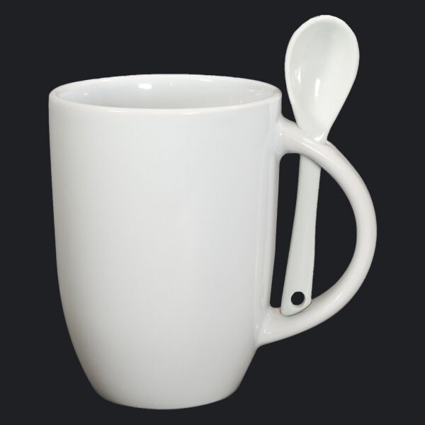 12oz Dapper Ceramic Mug With Spoon Thumbnail