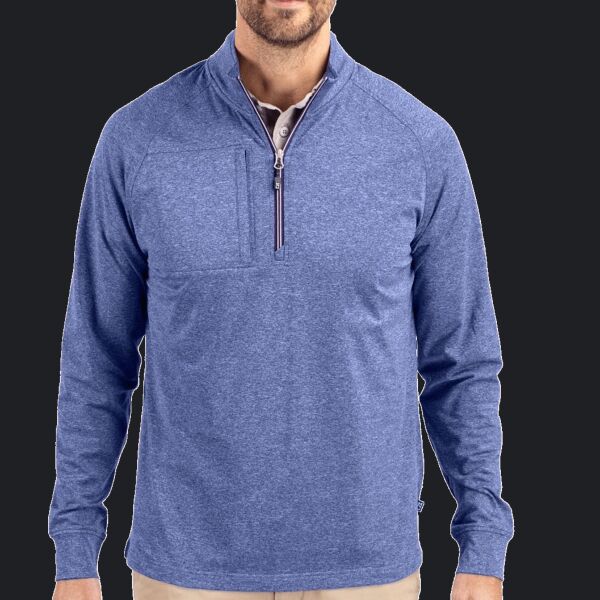 Cutter & Buck Adapt Eco Knit Heather Mens Big & Tall Quarter Zip Pullover Thumbnail
