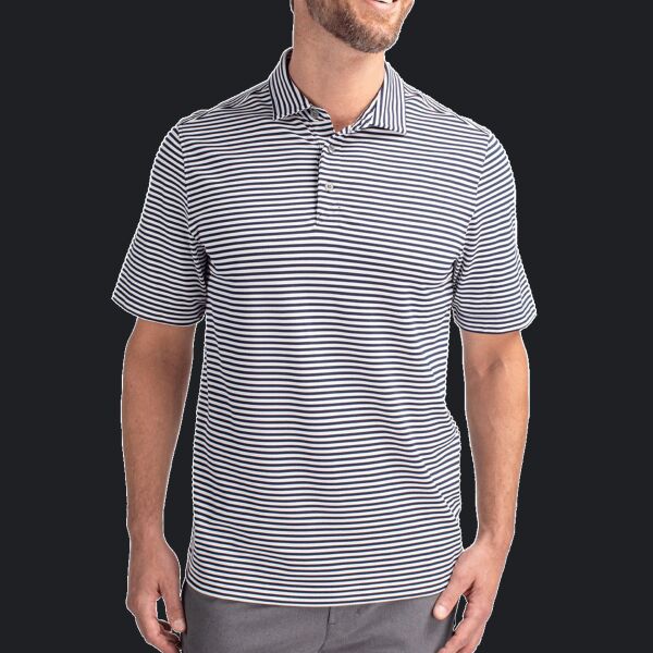 Cutter & Buck Virtue Eco Pique Stripe Recycled Mens Big and Tall Polo Thumbnail