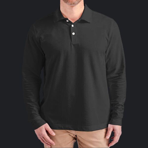 Cutter & Buck Advantage Tri-Blend Pique Mens Big and Tall Long Sleeve Polo Thumbnail