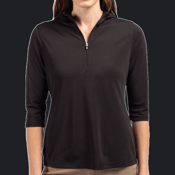 Cutter & Buck Virtue Eco Pique Recycled Half Zip Pullover Womens Hoodie Thumbnail