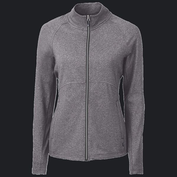 Cutter & Buck Adapt Eco Knit Heather Recycled Womens Full Zip Thumbnail
