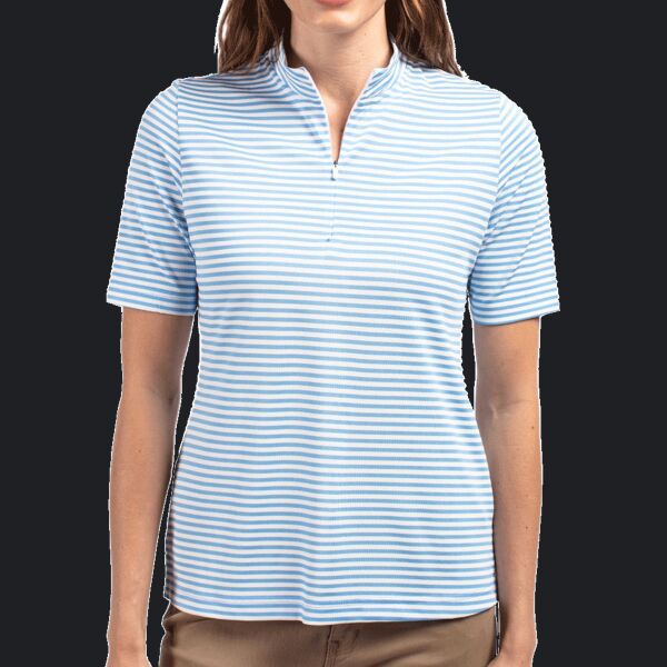 Cutter & Buck Virtue Eco Pique Stripe Recycled Womens Top Thumbnail