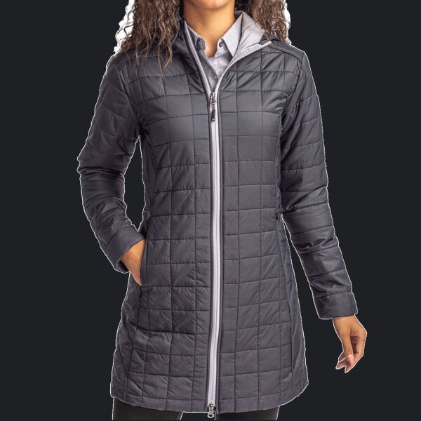 Cutter & Buck Rainier PrimaLoft  Womens Eco Insulated Hooded Long Coat Thumbnail