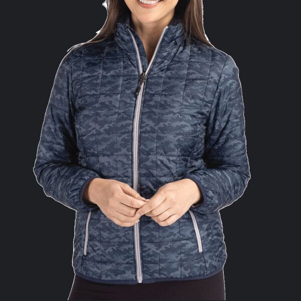 Cutter & Buck Rainier PrimaLoft Womens Eco Insulated Full Zip Printed Puffer Jacket Thumbnail