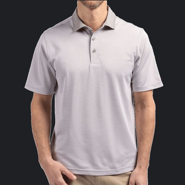 Cutter & Buck Virtue Eco Pique Micro Stripe Recycled Mens Polo Thumbnail