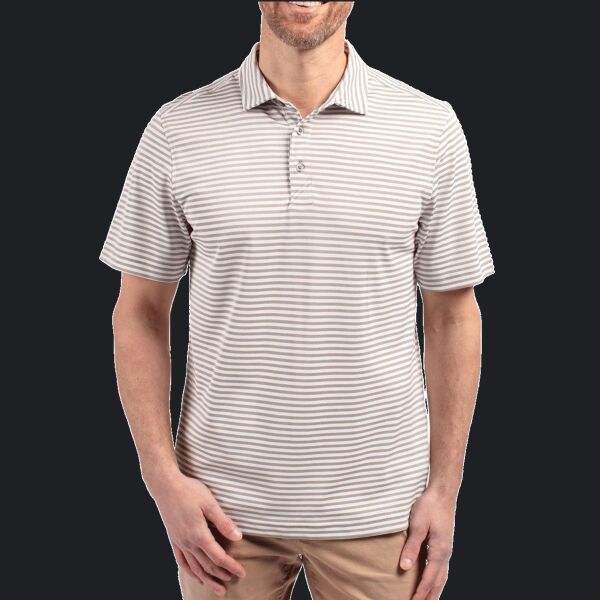 Cutter & Buck Virtue Eco Pique Stripe Recycled Mens Polo Thumbnail
