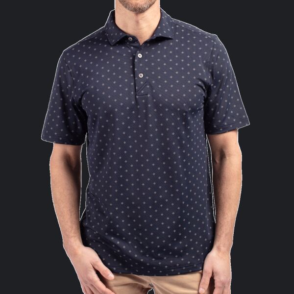 Cutter & Buck Virtue Eco Pique Tile Print Recycled Mens Polo Thumbnail