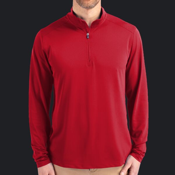 Cutter & Buck Virtue Eco Pique Recycled Quarter Zip Mens Pullover Thumbnail