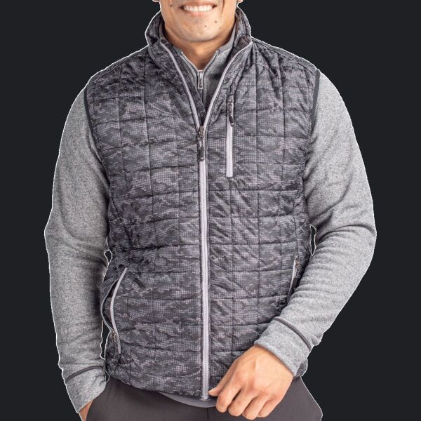 Cutter & Buck Rainier PrimaLoft Mens Eco Insulated Full Zip Printed Puffer Vest Thumbnail