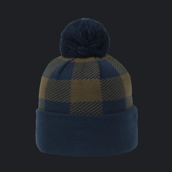 Plaid Watch Cap with Pom Thumbnail