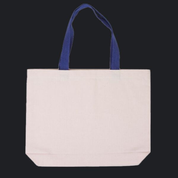 Cotton Canvas Tote Bag with Color Accents Thumbnail