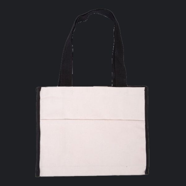 Cotton Gusset Accent Box Tote Bag Thumbnail
