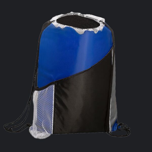 Sprint Angled Drawstring Sports Bag With Pockets Thumbnail