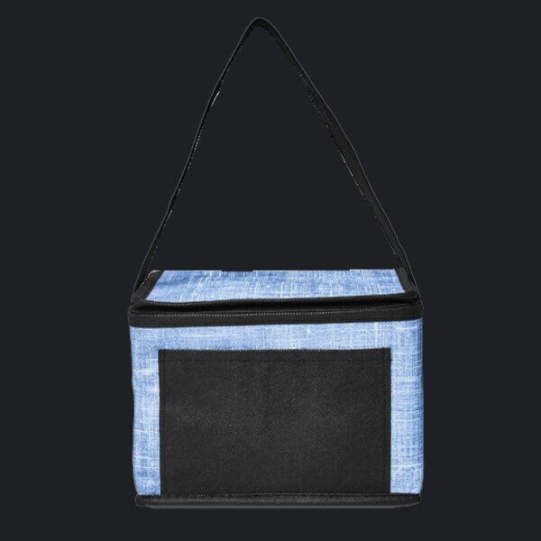 Denim Pattern Non-Woven 6-Pack Lunch Cooler Bag Thumbnail