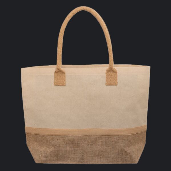 Wanderlust Laminated Jute & Canvas Tote Bag Thumbnail